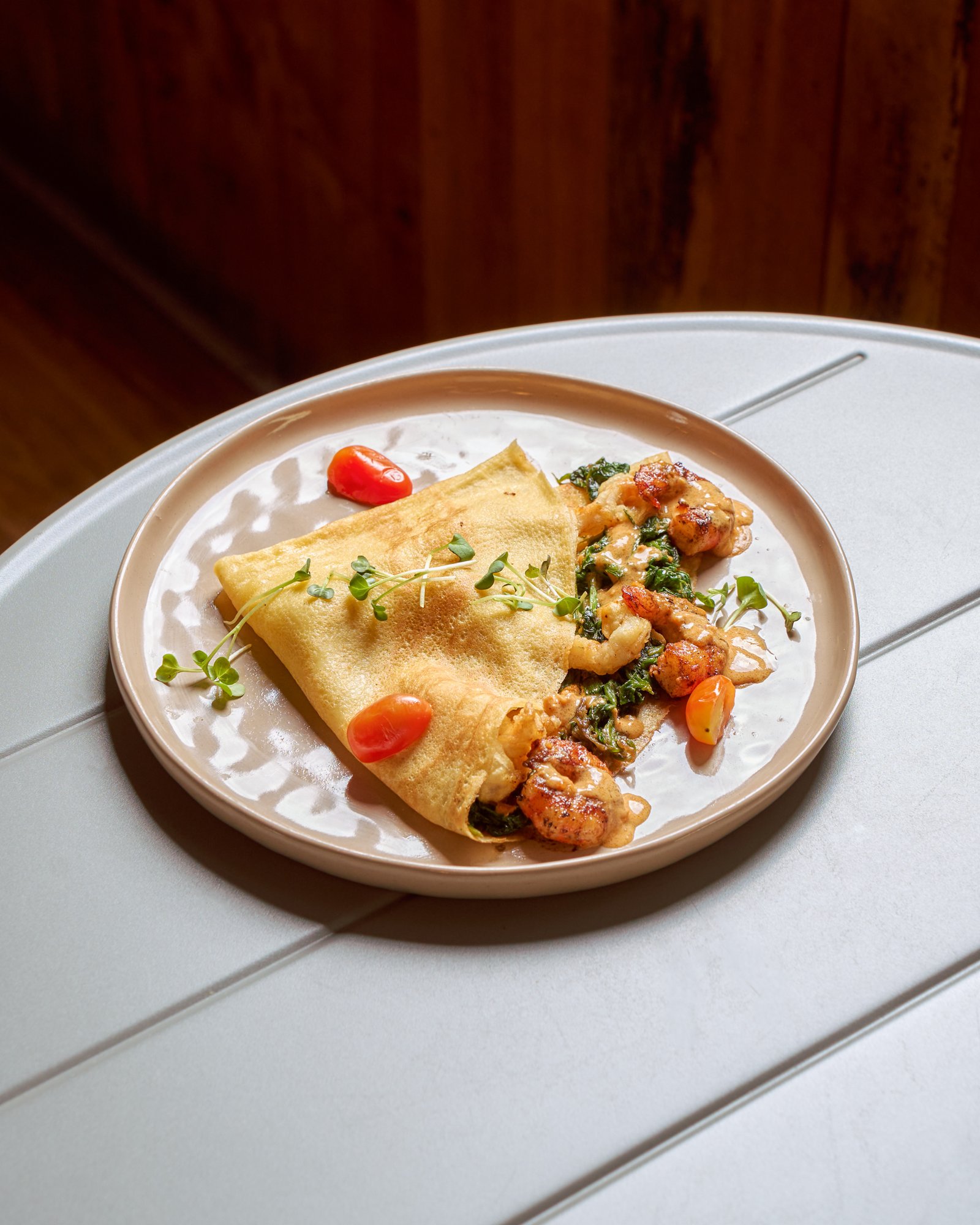 Savoury Crepe with Prawns