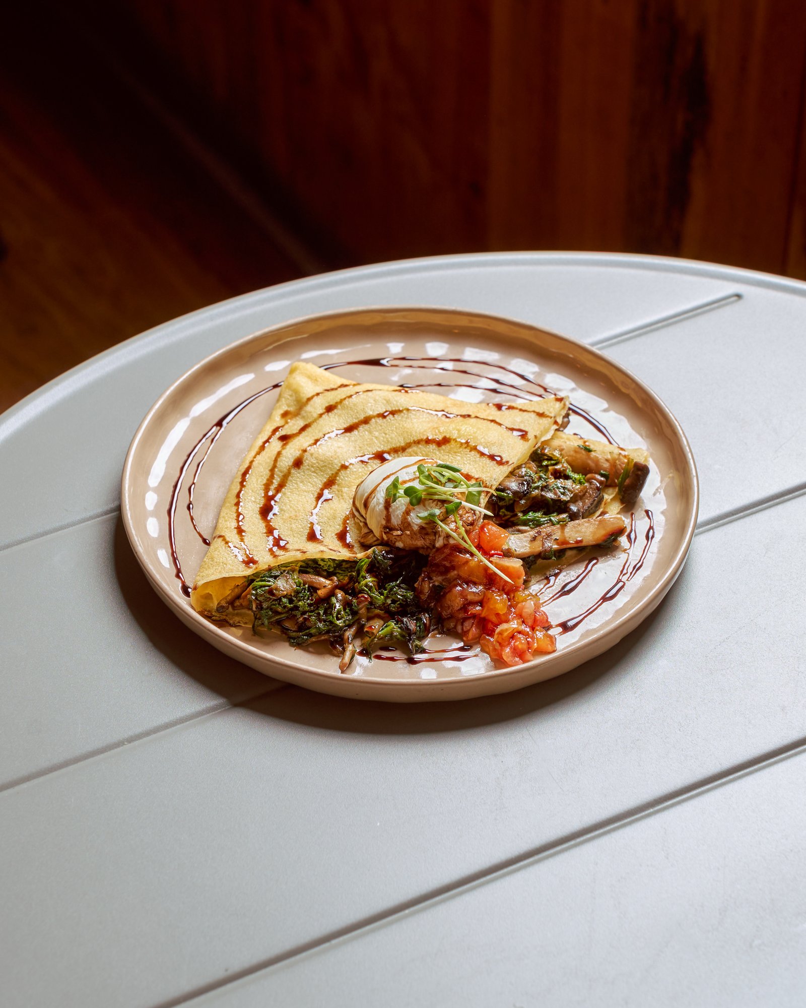 Savoury Crepe with Balsamic